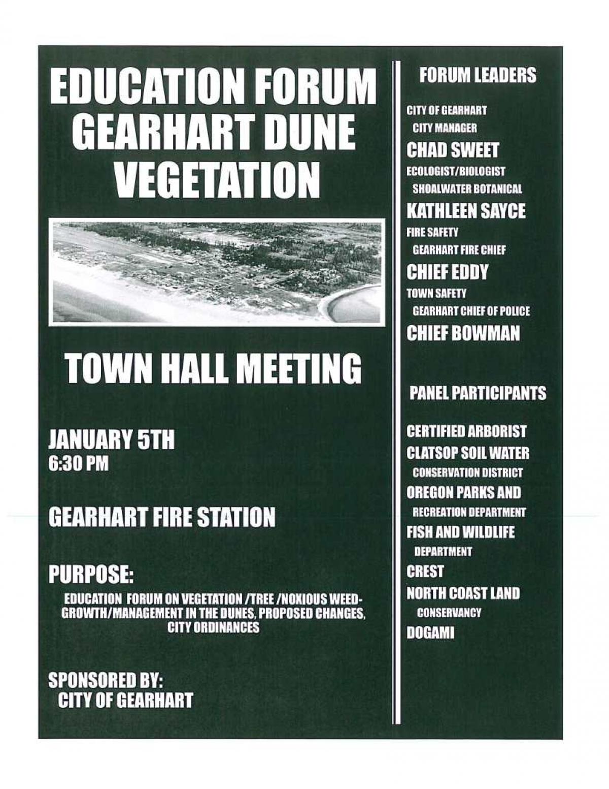 Flyer - Educational Forum Gearhart Dune Vegetation